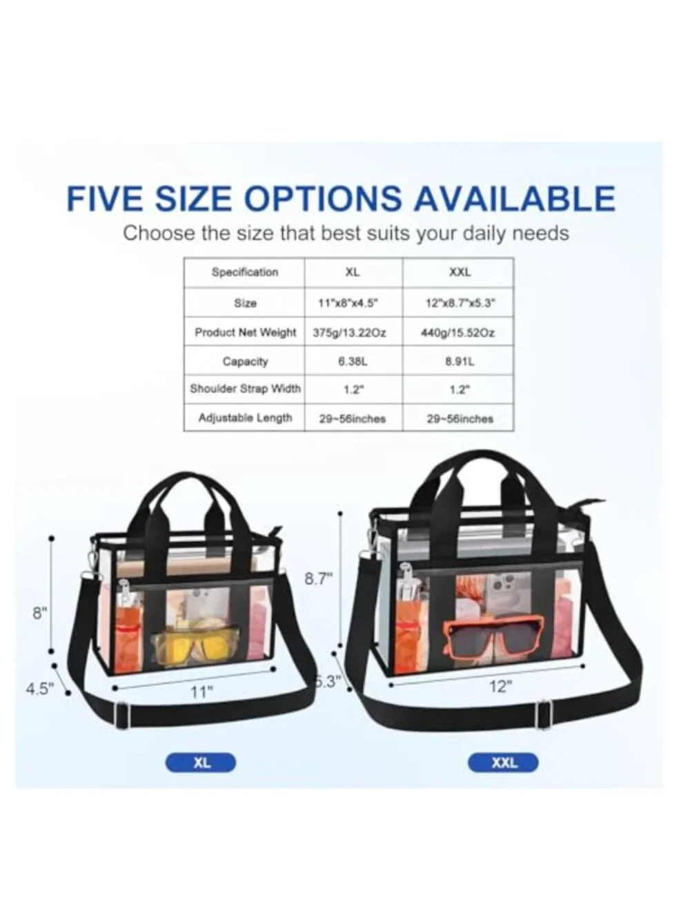 Clear Stadium Approved Tote Bag for Women Waterproof PVC Concert Purse